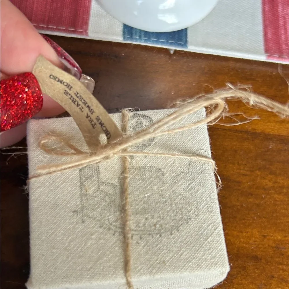 Rustic Beige Gift Box with Tag